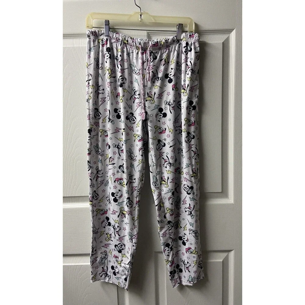 Disney Girls Large Goofy Mickey Minnie Pull On Pajama Pants